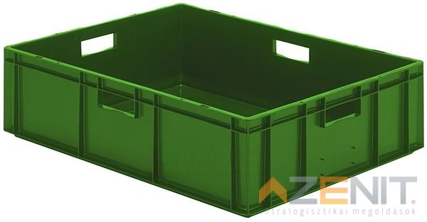 Műanyag szállítóláda 800×600×210 mm zöld színben