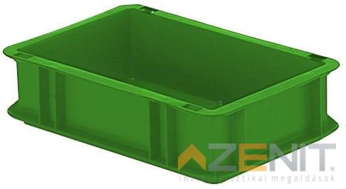 Műanyag szállítóláda 300×200×75 mm zöld színben