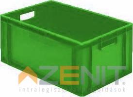 Műanyag szállítóláda 600×400×270 mm zöld színben